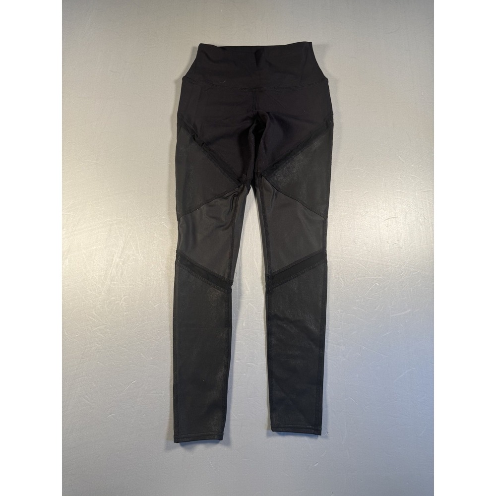 Alo Womens Black Mesh Yoga Sheila Stretch Leggings Size‎ small athletic